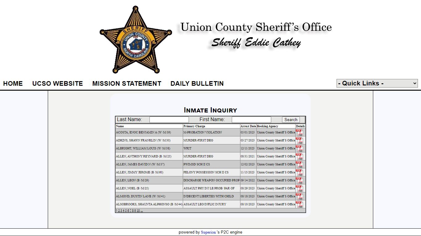 Union County Sheriff Office P2C